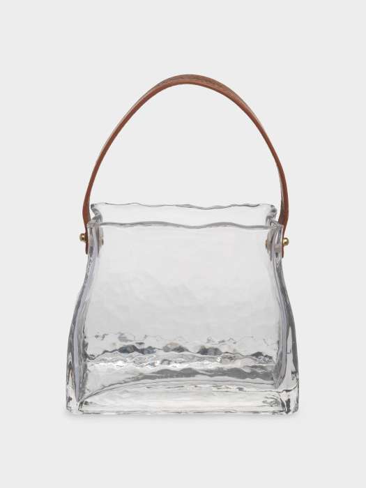 Ваза для цветов, 15 см, декоративная, с ручкой, стекло/полиуретан, Сумка ANNA LAFARG ANLAF-250219