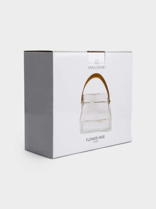 Ваза для цветов, 15 см, декоративная, с ручкой, стекло/полиуретан, Сумка ANNA LAFARG ANLAF-250219