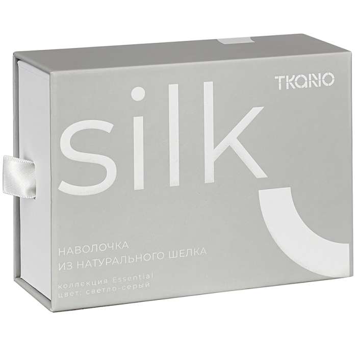 Наволочка из натурального шелка светло-серого цвета из коллекции essential, 50х70 см Tkano TK23-PC0009