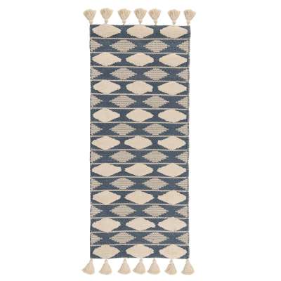Ковер из хлопка синего цвета argyle из коллекции ethnic, 70х160 см Tkano TK18-DR0001