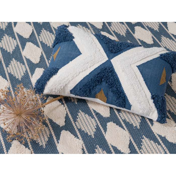 Ковер из хлопка синего цвета argyle из коллекции ethnic, 70х160 см Tkano TK18-DR0001