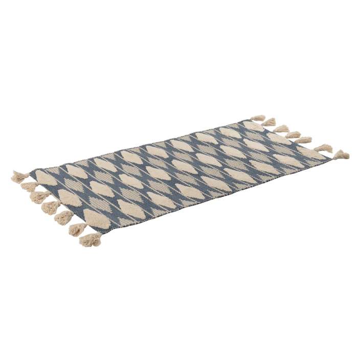 Ковер из хлопка синего цвета argyle из коллекции ethnic, 70х160 см Tkano TK18-DR0001