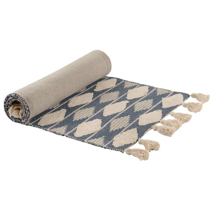 Ковер из хлопка синего цвета argyle из коллекции ethnic, 70х160 см Tkano TK18-DR0001