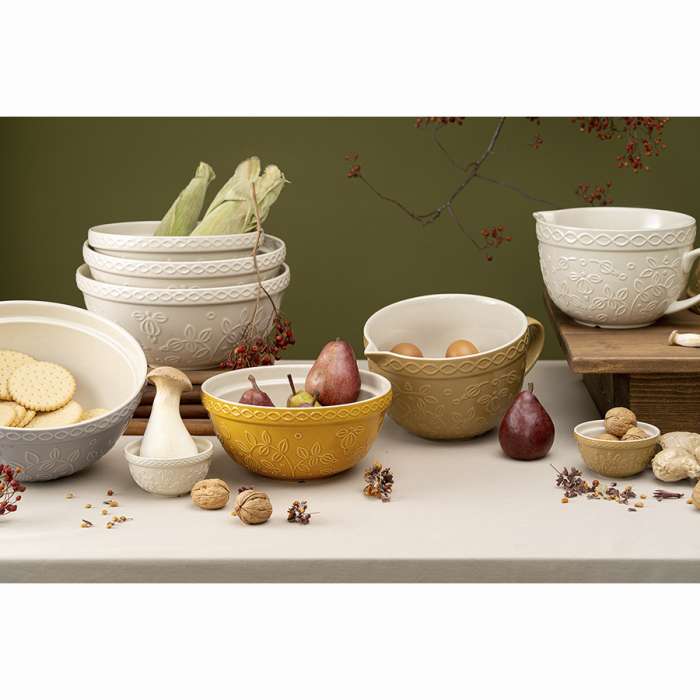 Миска кремового цвета с рельефным узором Ягоды Тайги из коллекции russian north, 1,5 л Tkano TK22-TW_BW0007