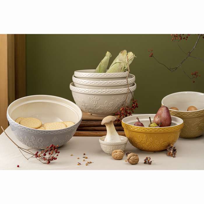 Миска кремового цвета с рельефным узором Ягоды Тайги из коллекции russian north, 1,5 л Tkano TK22-TW_BW0007