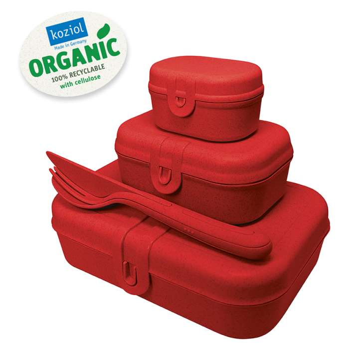Набор ланч-боксов и столовых приборов Pascal, Organic, красный, 3 шт. KOZIOL  3168676