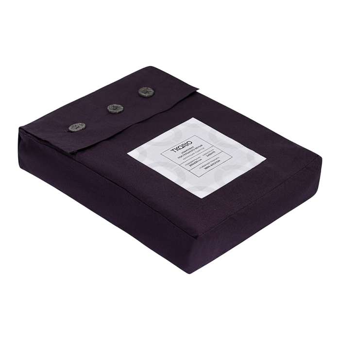 Комплект постельного белья из стираного перкаля сливового цвета из коллекции essential, 200х220 см Tkano TK24-DC0020