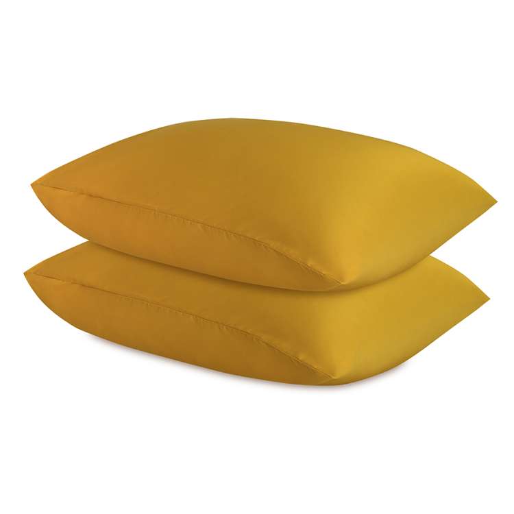 Набор наволочек из премиального сатина горчичного цвета из коллекции essential, 50х70 см Tkano TK24-PC0044