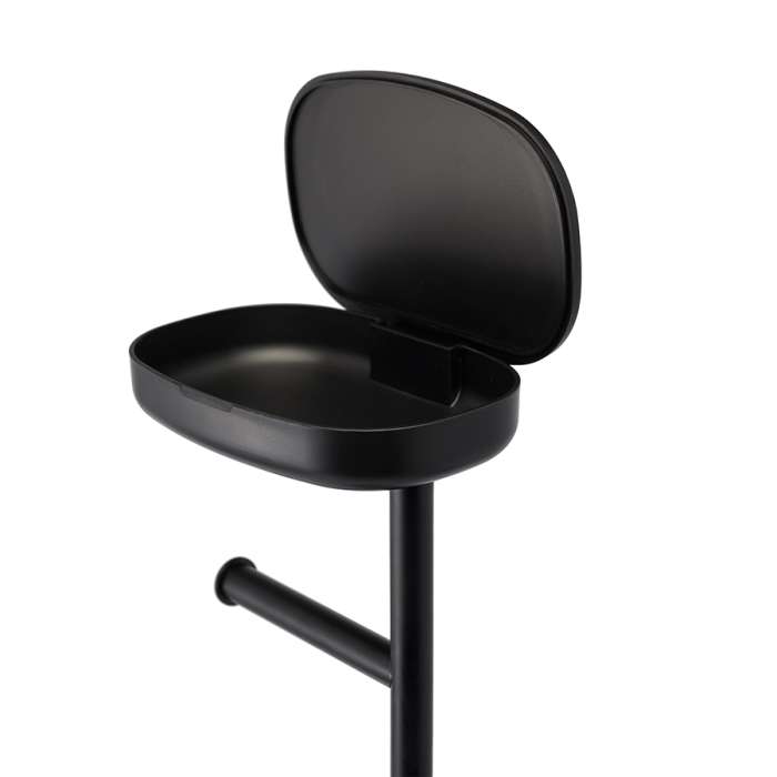 Держатель для туалетной бумаги с полочкой slim, черный Bergenson Bjorn Bath BB0000944