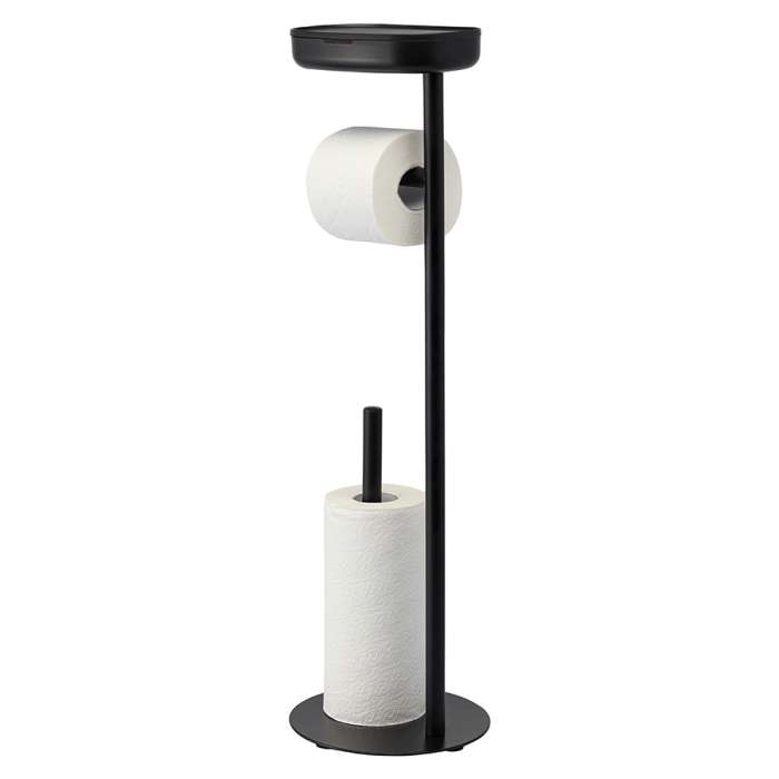 Держатель для туалетной бумаги с полочкой slim, черный Bergenson Bjorn Bath BB0000944