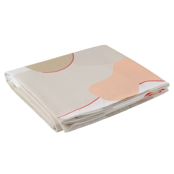 Скатерть из хлопка бежевого цвета с авторским принтом из коллекции Freak Fruit, 170х250 см TKANO TK20-TC0019