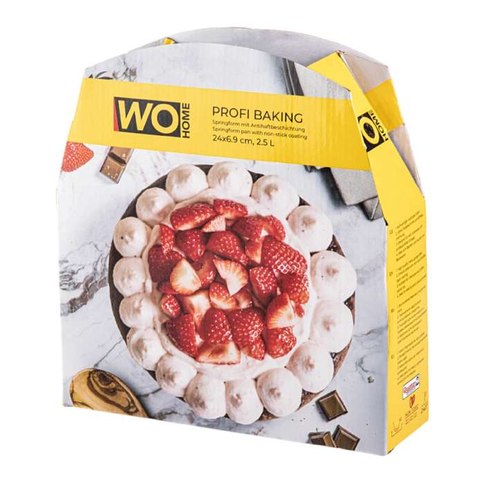 Форма для выпечки круглая разъемная Profi Baking 24x6,9 см, сталь углеродистая, черная, п/к WO HOME WO1015