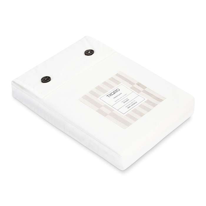 Простыня из перкаля белого цвета из коллекции stripes, 240х270см Tkano TK26-SH0006