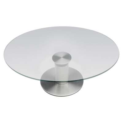 Блюдо для торта вращающееся Weis d30 см, стекло, сталь нержавеющая W-16031