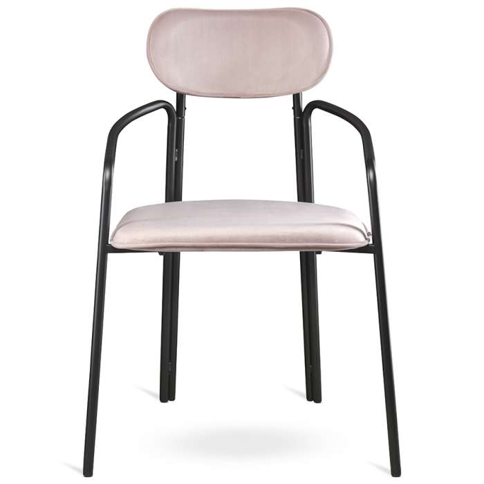 Набор из 2 стульев ror, round, велюр, черный/розовый LATITUDE RORCHRBKVLRPK-2