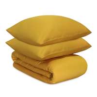 Комплект постельного белья из премиального сатина горчичного цвета из коллекции essential, 150х200 см Tkano TK24-DC0043