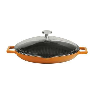 Сковорода-гриль Ø26, со встроенными металлическими ручками и стеклянной крышкой, оранжевая LAVA LV Y SGT 26 K3 O
