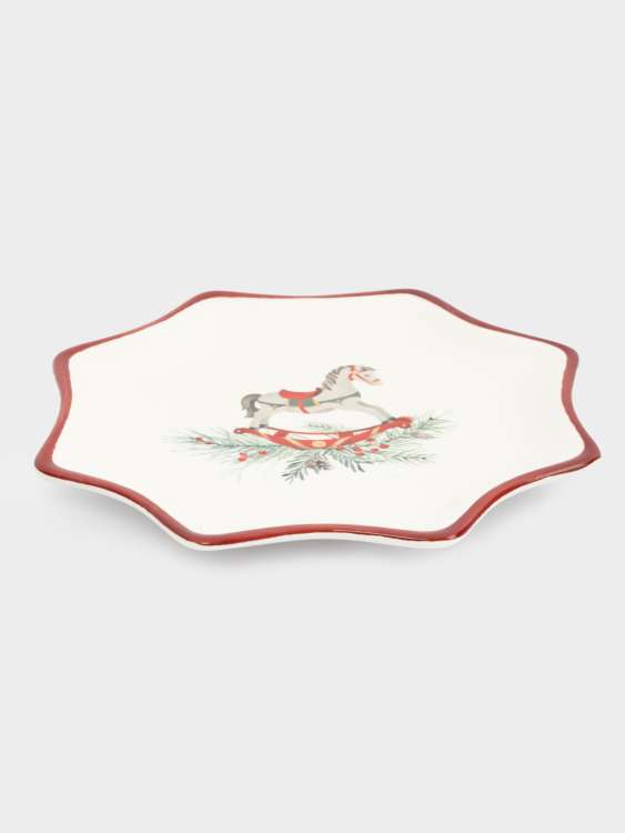 Блюдо, 20 см, керамика, красное, Лошадка, Festival ANNA LAFARG ANLAF-FDH-0303-21