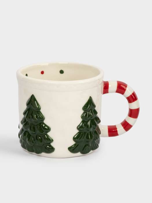Кружка, 450 мл, керамика, зелено-красная, Елки, New year ANNA LAFARG ANLAF-FDW-240225
