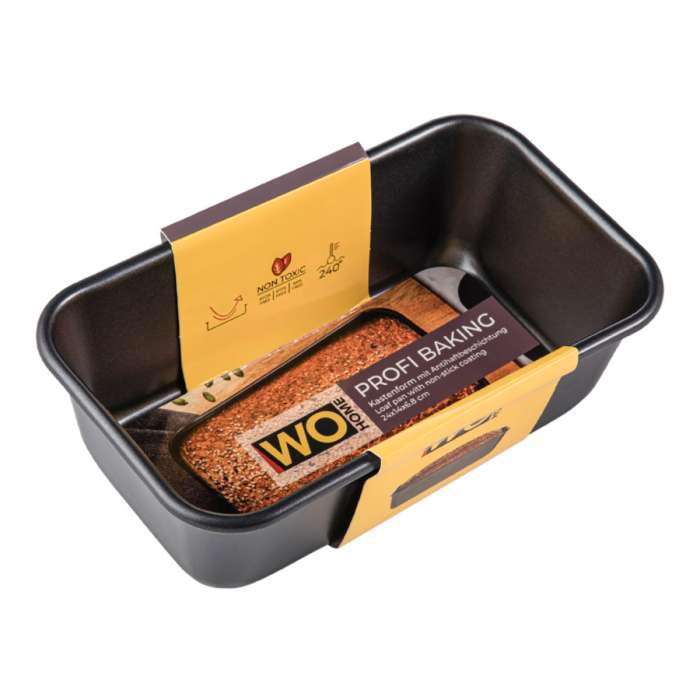 Форма для выпечки хлеба прямоугольная Profi Baking 24х14х6,8 см, сталь углеродистая, черная WO HOME WO1012