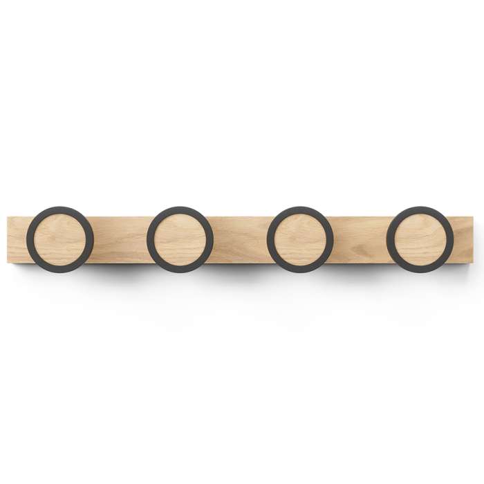 Вешалка настенная hub rail, 50 см, дерево, 4 крючка UMBRA 1016843-045