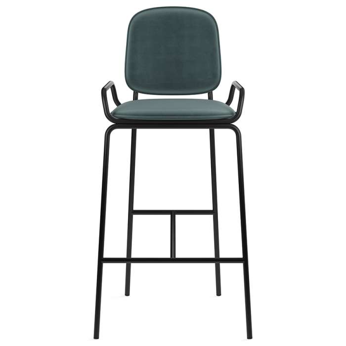 Стул барный ror, 2 frame, велюр, черный/зеленый LATITUDE RORBCH2FRBKVLRGRN