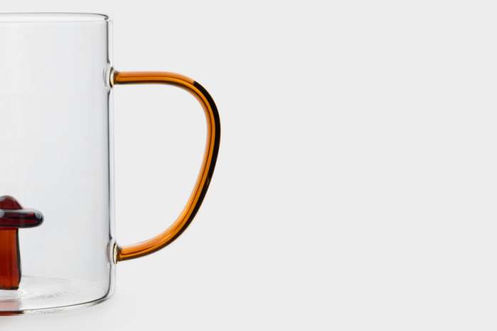 Кружка, 400 мл, стекло Б, коричневая ручка, Гриб, Autumn forest ANNA LAFARG ANLAF-MUSH1872