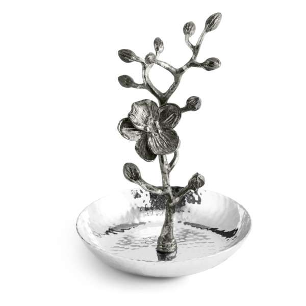 Подставка для колец Michael Aram Чёрная орхидея 14 см, серебристая