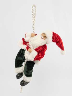 Изделие декоративное, 40 см, подвесное, полиэстер, Санта на канате, New year ANNA LAFARG ANLAF-FG53-2212RG