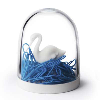 Держатель для скрепок swan in the pond QUALY QL10129-WH