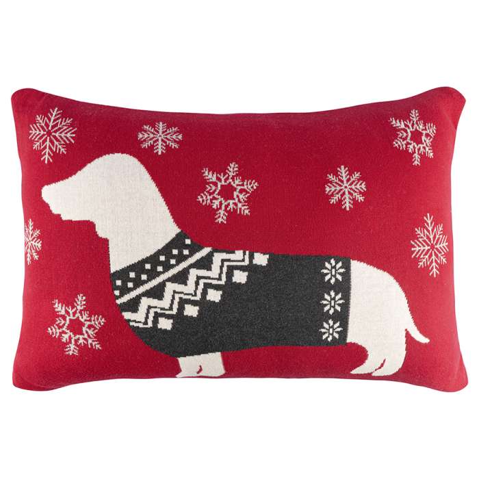 Подушка вязаная с новогодним рисунком fancy doggy из коллекции new year essential, 40х60 см Tkano TK23-CU0022