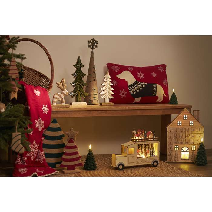 Подушка вязаная с новогодним рисунком fancy doggy из коллекции new year essential, 40х60 см Tkano TK23-CU0022