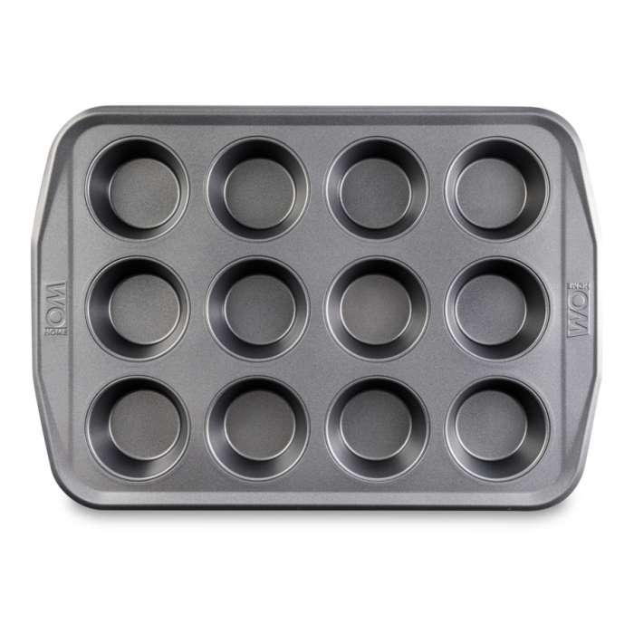 Форма для выпечки 12 кексов Home Baking 40,4х28,6х3,5 см, сталь углеродистая, серая WO HOME WO1023