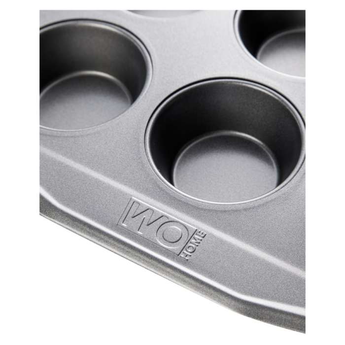 Форма для выпечки 12 кексов Home Baking 40,4х28,6х3,5 см, сталь углеродистая, серая WO HOME WO1023