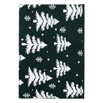 Плед вязаный с новогодним рисунком Морозный Лес из коллекции new year essential,130х180 см Tkano TK26-TH0005