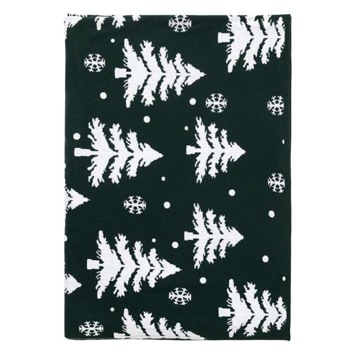 Плед вязаный с новогодним рисунком Морозный Лес из коллекции new year essential,130х180 см Tkano TK26-TH0005