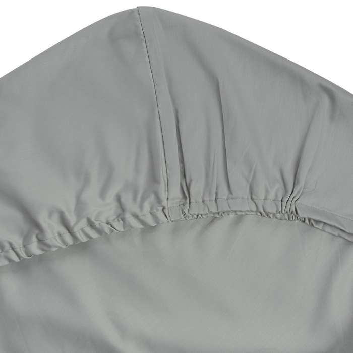 Простыня на резинке из сатина светло-серого цвета из коллекции essential, 200х200х30 см Tkano TK20-FS0031