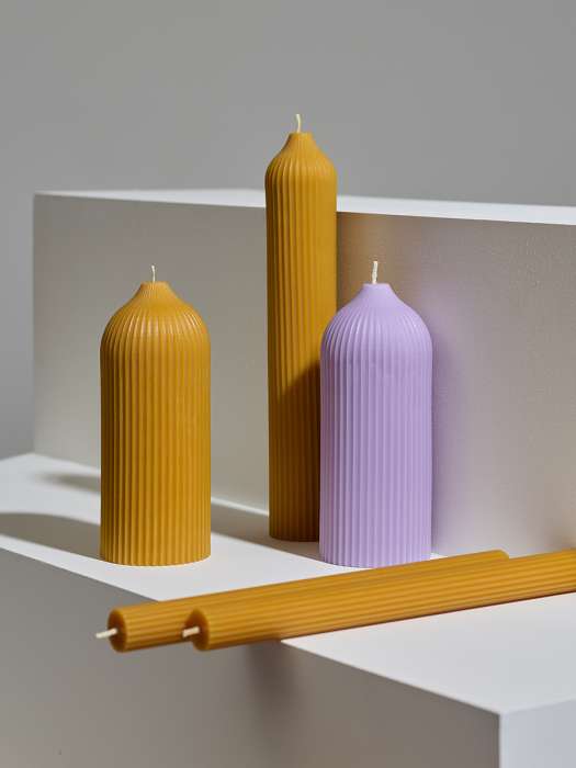 Свеча декоративная цвета карри из коллекции edge, 25,5см Tkano TK23-CND0006