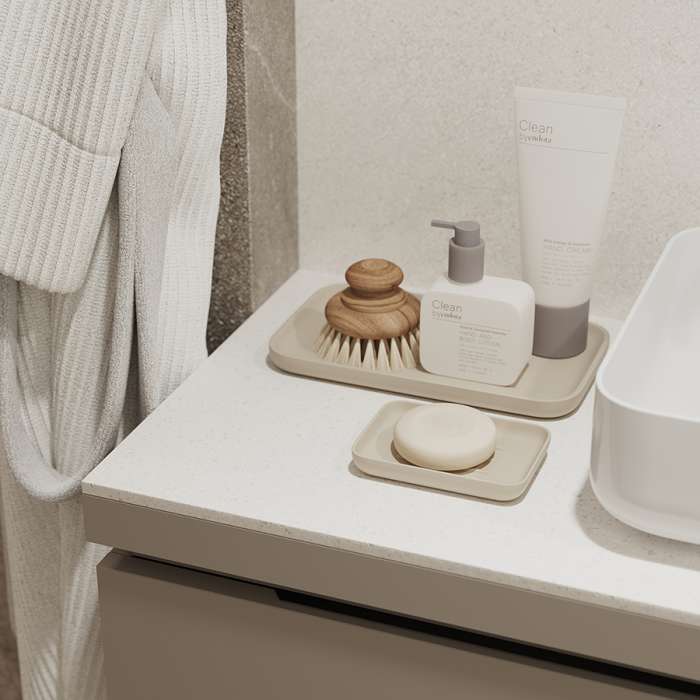 Подставка для ванных принадлежностей slim, светло-серая, большая Bergenson Bjorn Bath BB0000936