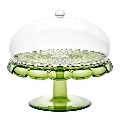 Блюдо для торта с крышкой vanity, D30 см, зеленое Guzzini 131901SAC13