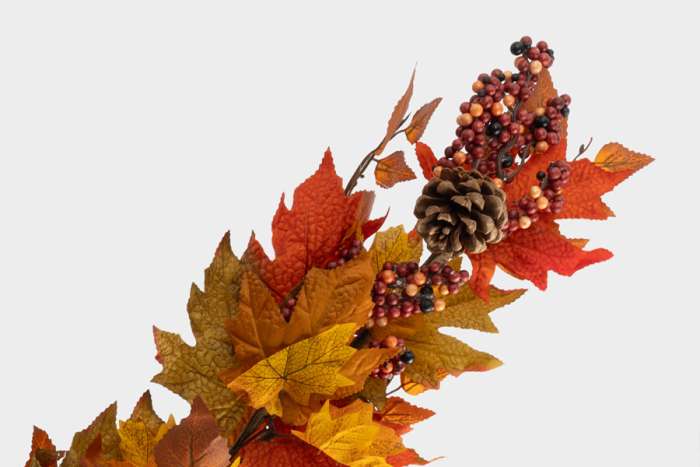 Ветка декоративная, 80 см, полиэстер/пенопласт, Осенние листья, Bright pumpkin ANNA LAFARG ANLAF-KZY24113