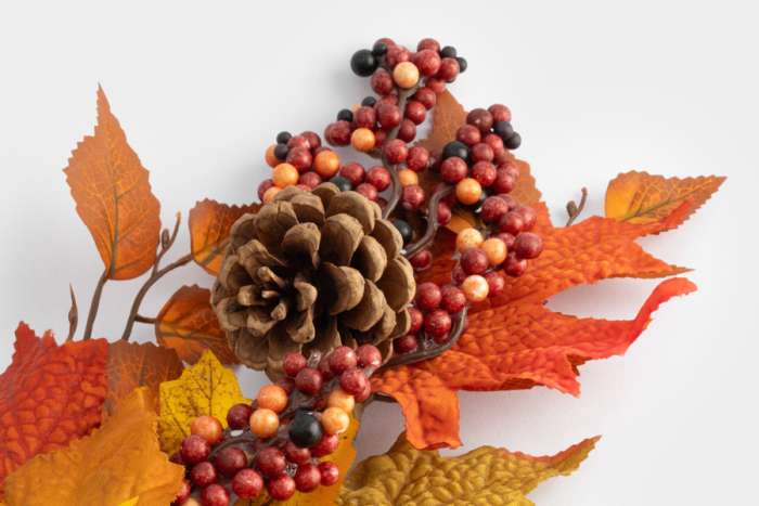 Ветка декоративная, 80 см, полиэстер/пенопласт, Осенние листья, Bright pumpkin ANNA LAFARG ANLAF-KZY24113