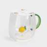 Кружка, 400 мл, стекло Б, зеленая ручка, Лимон, Lemon ANNA LAFARG ANLAF-QL25-3