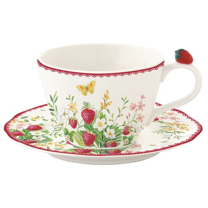 Чашка с блюдцем jardin des fraises, 240 мл Easy Life R3404/JARF