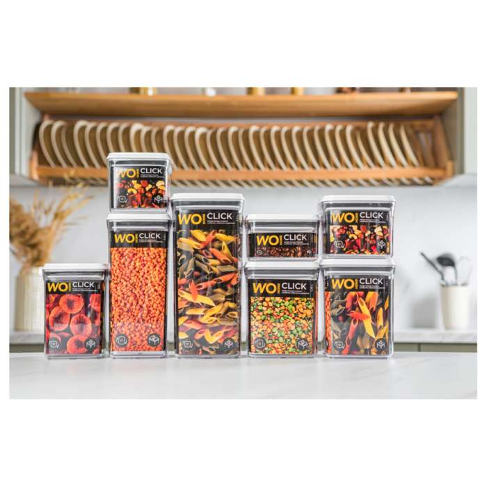 Контейнер для сыпучих продуктов с вакуумной крышкой CLICK 1,5 л, 12,3Х12,3Х15,8 см, пластик WO HOME WO1004
