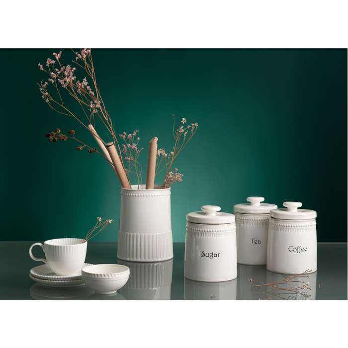 Банка для сахара белого цвета из коллекции kitchen spirit, 820 мл Tkano TK22-TW_JAR0002