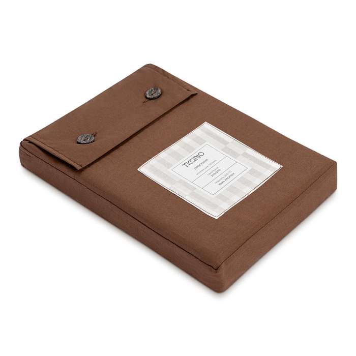 Простыня из перкаля шоколадного цвета из коллекции stripes, 240х270см Tkano TK26-SH0004