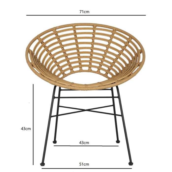 Стул vetle round, ротанг Bergenson Bjorn BB0000477