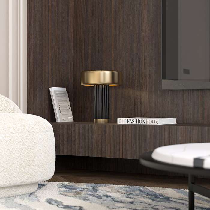 Лампа настольная stone, D28х35 см, черная/золотистая Bergenson Bjorn BB0000430