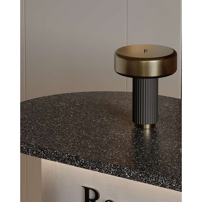 Лампа настольная stone, D28х35 см, черная/золотистая Bergenson Bjorn BB0000430
